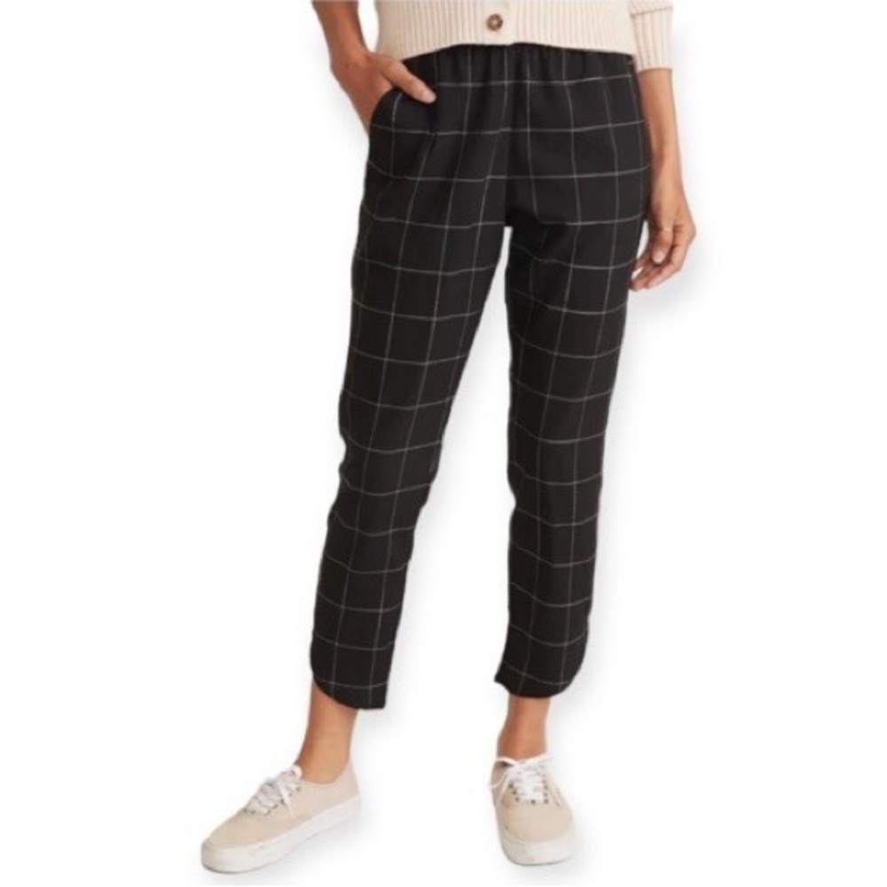 Marine Layer Allison Pant in Black Windowpane size XS